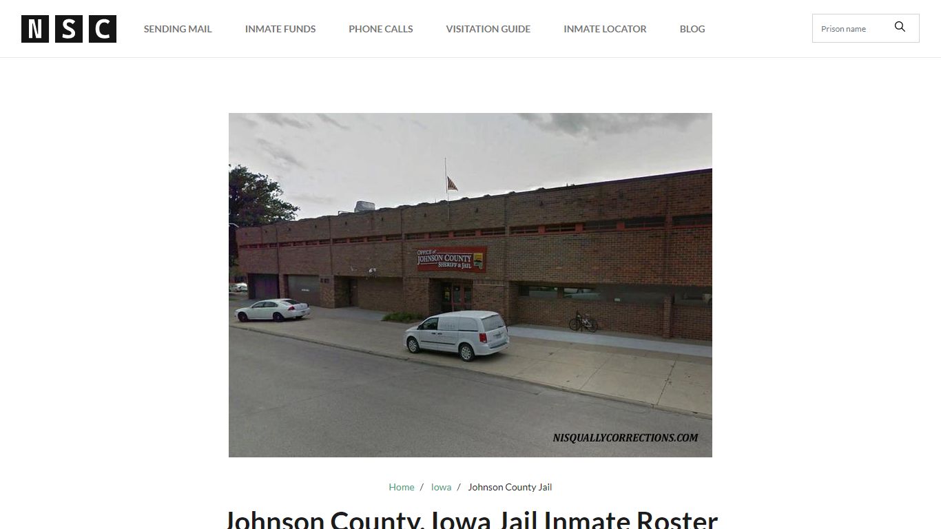 Johnson County, Iowa Jail Inmate Roster